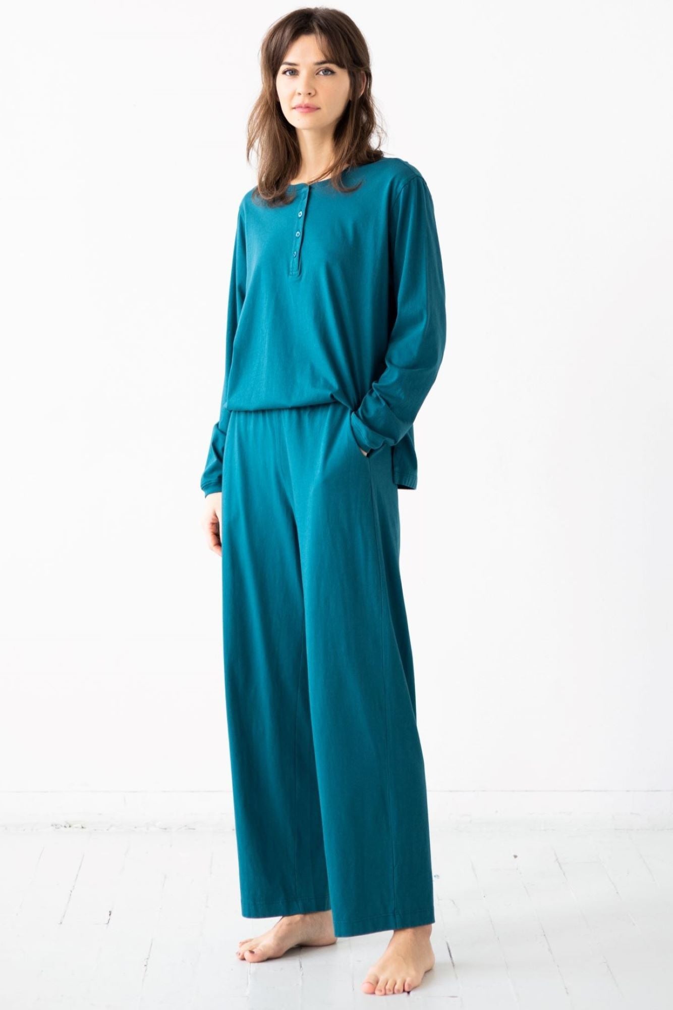 Straight Leg Pants in Pima Cotton
