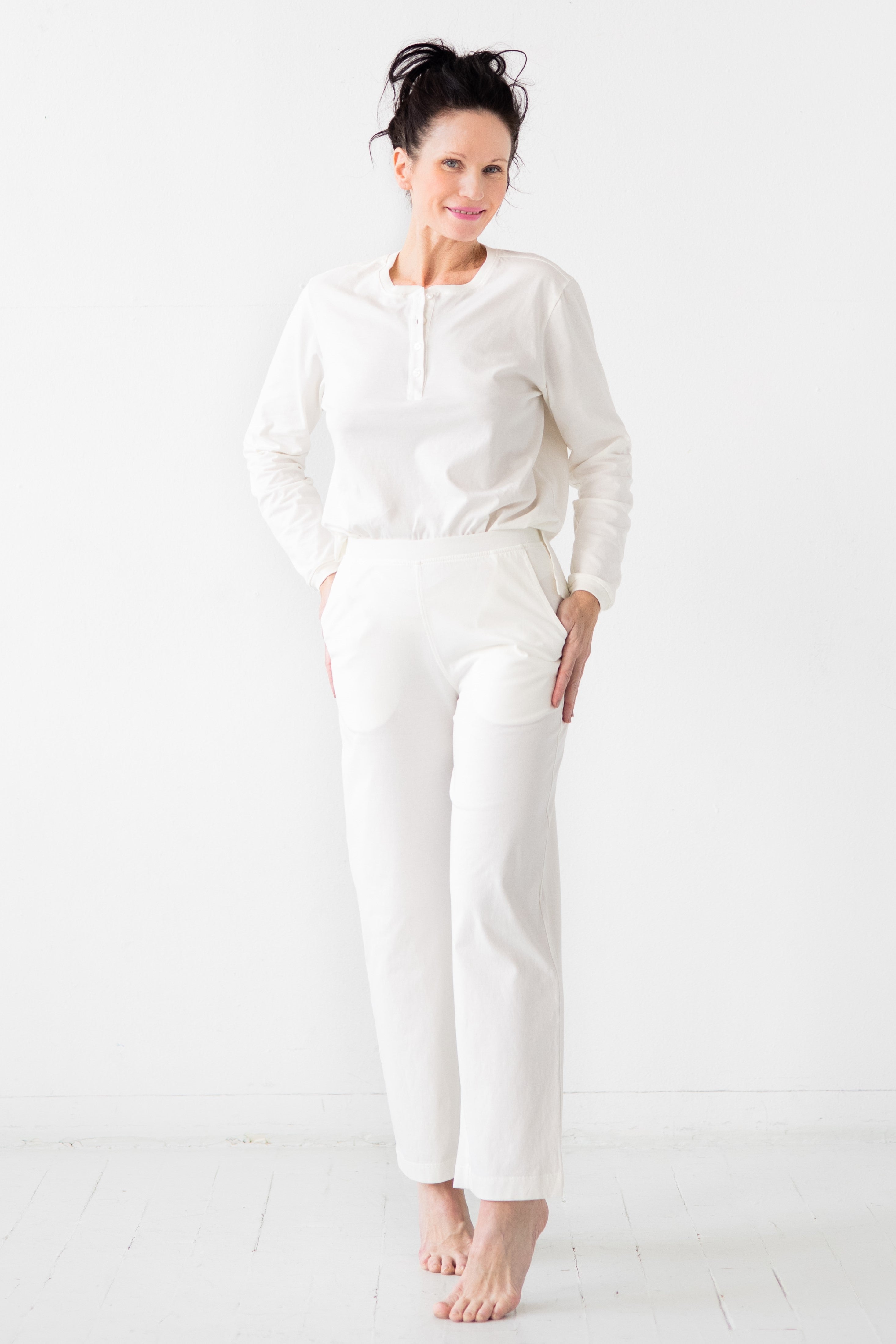 Straight Leg Pants in Pima Cotton
