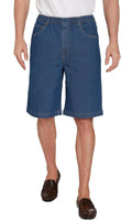 Men's Pull-On Stretch Denim and Twill Shorts — Elastic Waist No Zipper