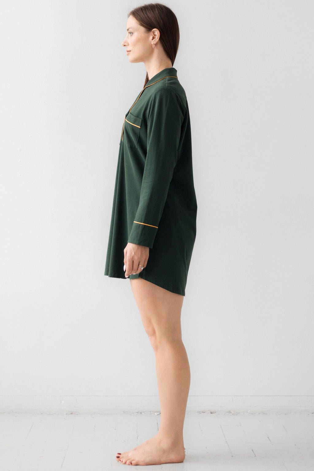 Classic Luxury Sleep Shirt in Brushed Pima Cotton
