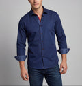 Anthony Button-Up Shirt With Contrast Details // Navy // Contemporary Fit (Regular)